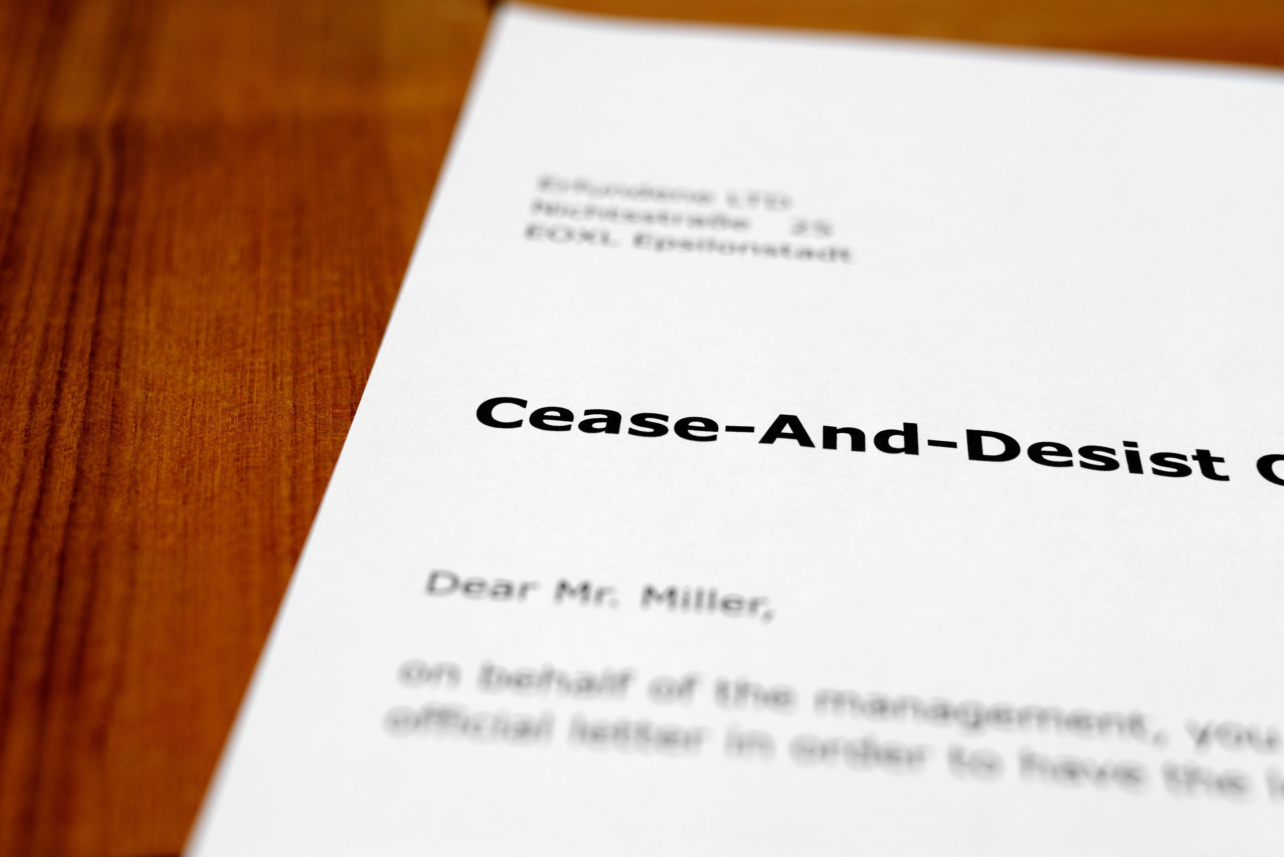 What Is A Cease and Desist Letter Hartsoe Associates P C 